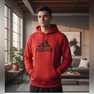 Adidas Men's Bold Red Hoodie